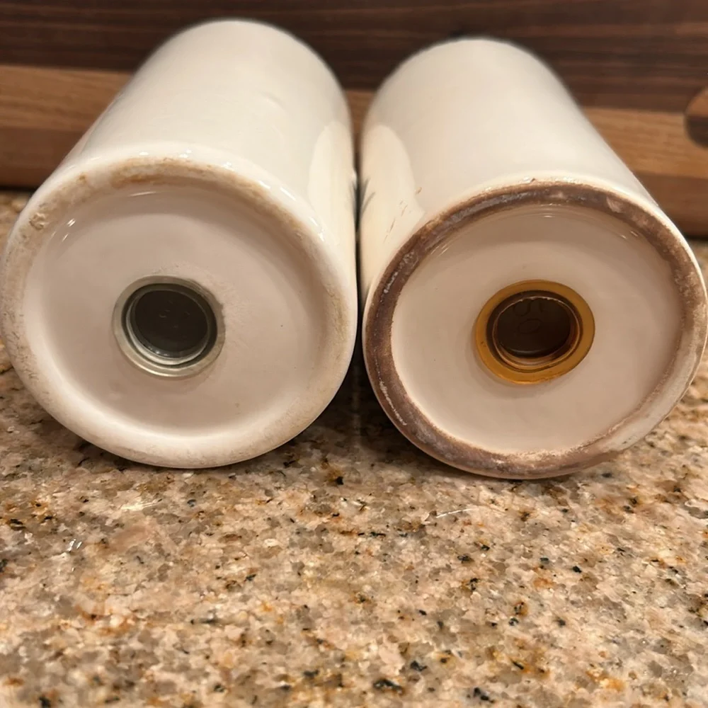 Vintage Black and White Ceramic Salt and Pepper Shakers